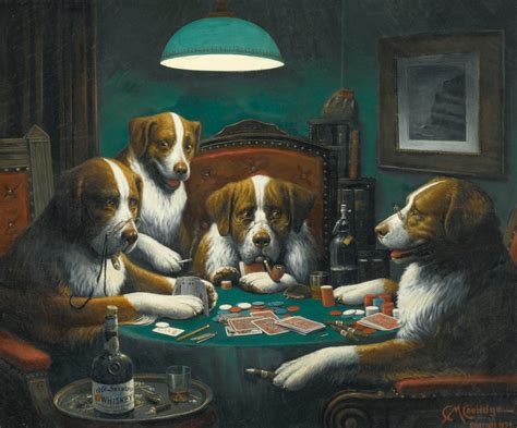 famous dog playing poker painting|Dogs Playing Poker Cassius Marcellus Coolidge .